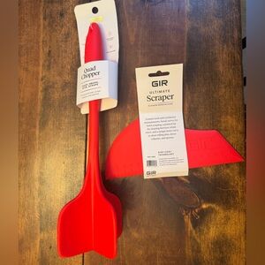 Red Quad Chopper and Scraper Set